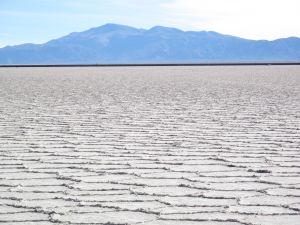 The Salinas Grandes salt flat, on the Altiplano of Jujuy