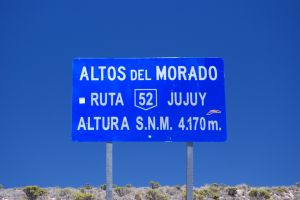 Highway sign, province of Jujuy